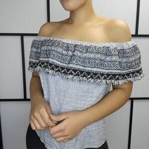 Off Shoulder Top Fringe Top Small